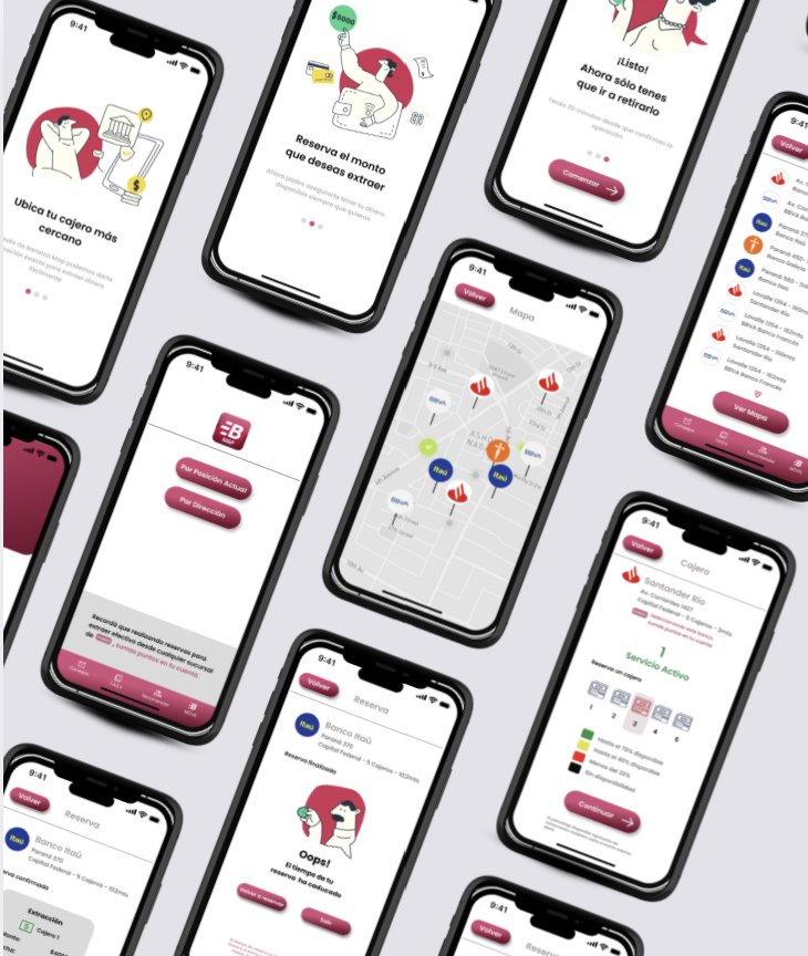 Pantallas de la app mobile de Banelco
