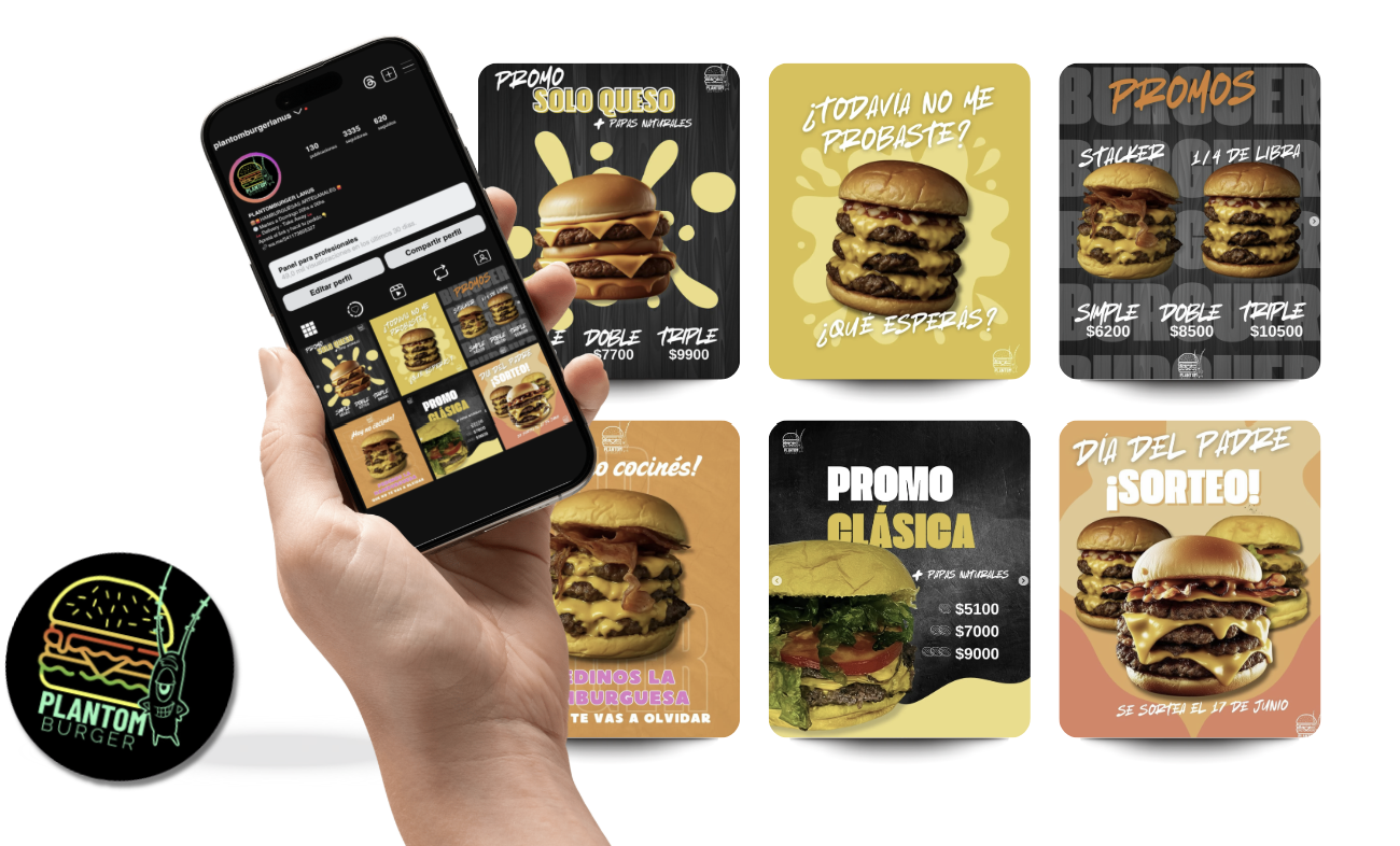 Piezas de social media de Plantom Burger
